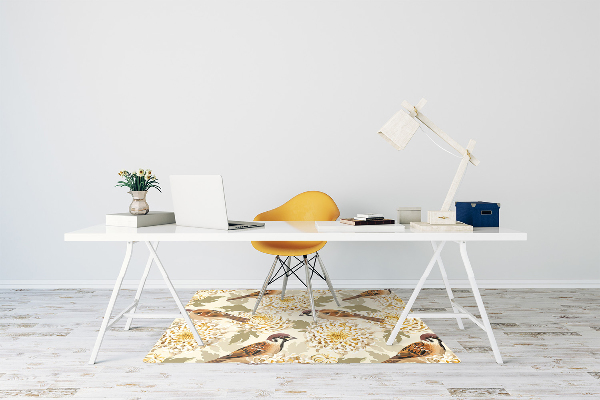 Alfombra para silla de escritorio Pájaros dorados