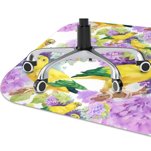Alfombra para silla de escritorio Loros amarillos