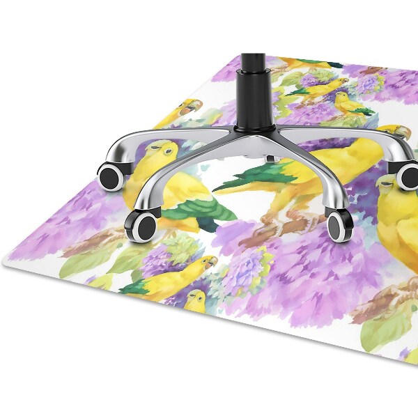 Alfombra para silla de escritorio Loros amarillos