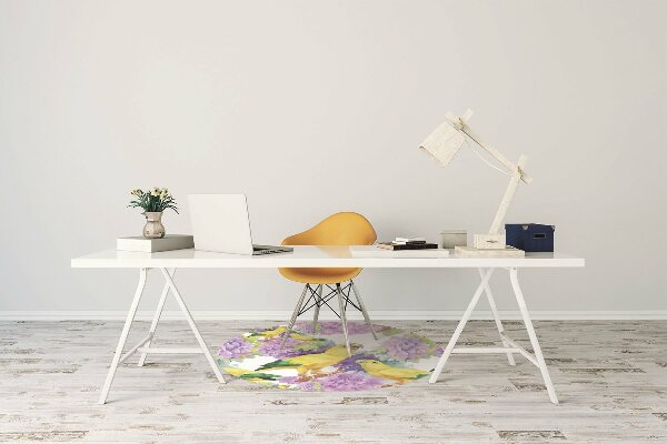 Alfombra para silla de escritorio Loros amarillos