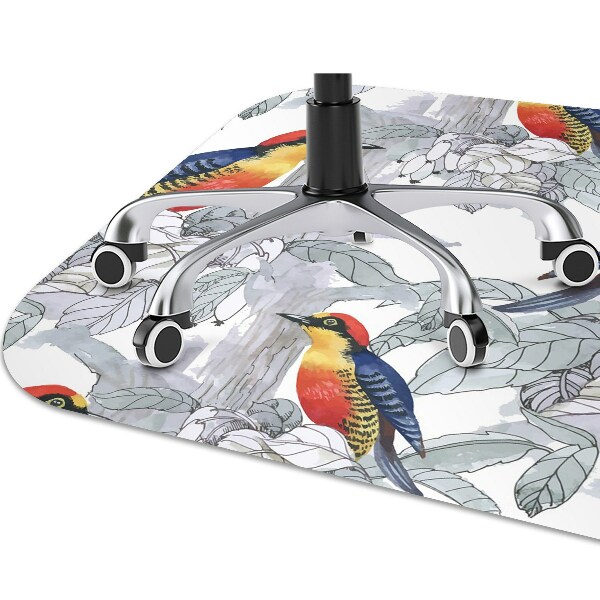 Alfombra para silla de escritorio Pájaros pintados