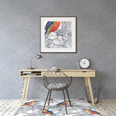 Alfombra para silla de escritorio Pájaros pintados