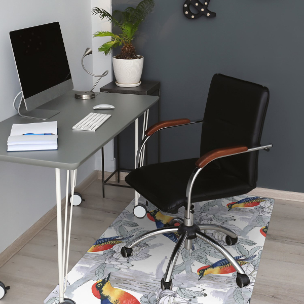 Alfombra para silla de escritorio Pájaros pintados