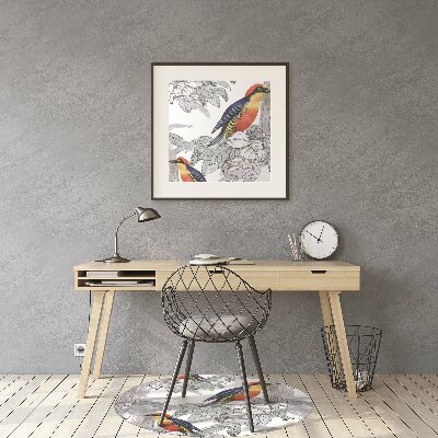 Alfombra para silla de escritorio Pájaros pintados