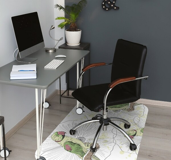 Alfombrilla para silla de escritorio Loros verdes