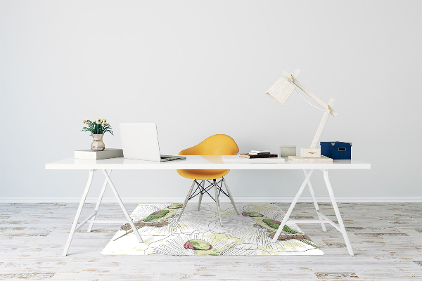 Alfombrilla para silla de escritorio Loros verdes