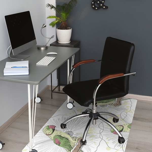 Alfombrilla para silla de escritorio Loros verdes