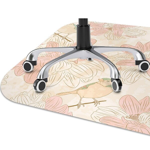 Alfombra para silla de oficina Pájaros beige