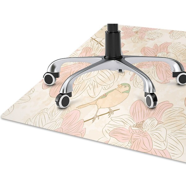 Alfombra para silla de oficina Pájaros beige