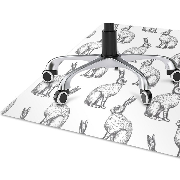 Alfombra para silla de escritorio Conejos blancos