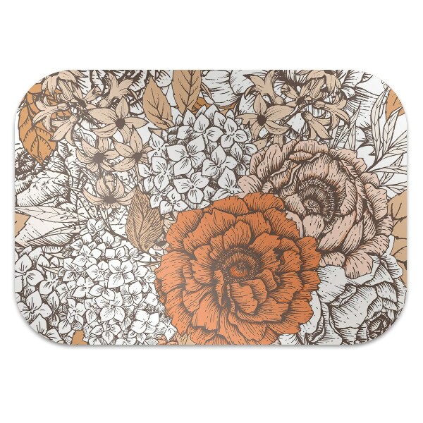 Alfombra silla ordenador Rosas naranjas