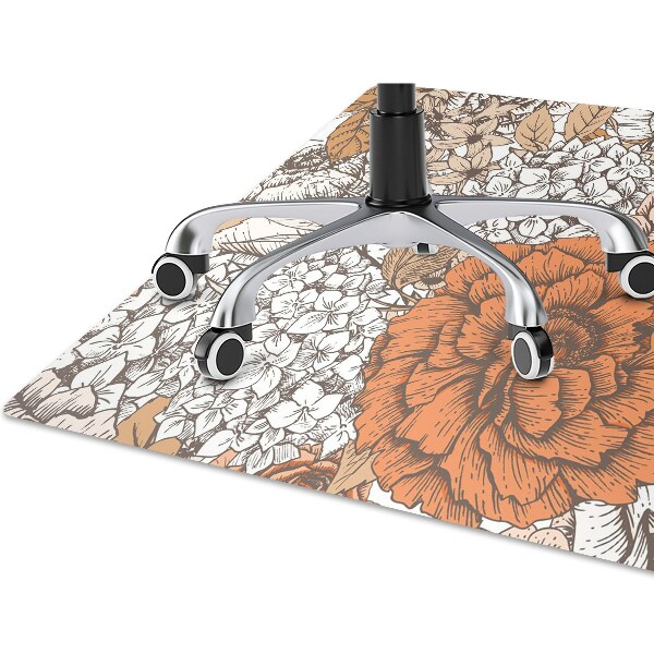 Alfombra silla ordenador Rosas naranjas