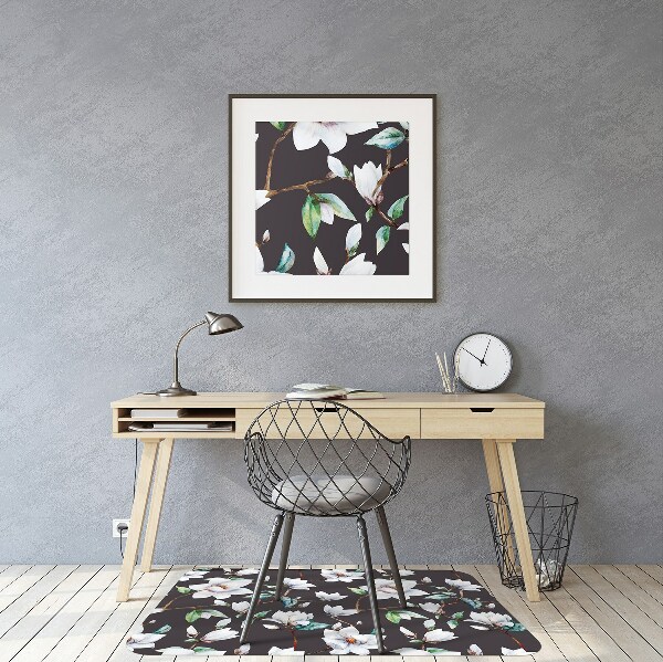 Alfombra para silla de escritorio Flores pintadas