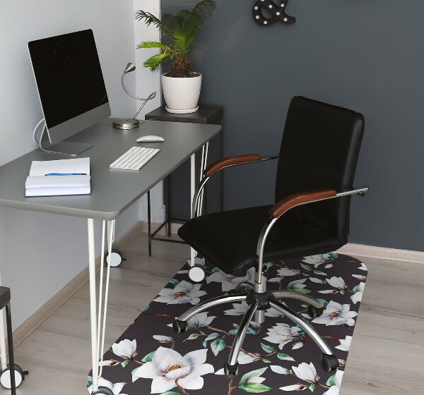 Alfombra para silla de escritorio Flores pintadas