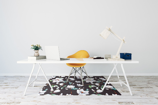 Alfombra para silla de escritorio Flores pintadas