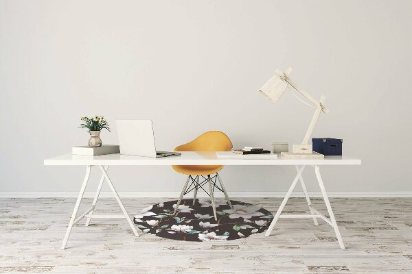 Alfombra para silla de escritorio Flores pintadas