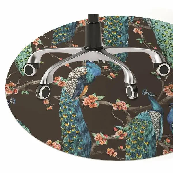 Alfombra para silla de oficina Pavo real en una rama