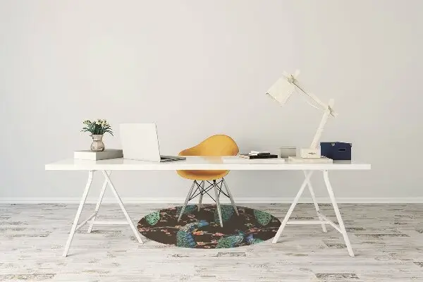 Alfombra para silla de oficina Pavo real en una rama