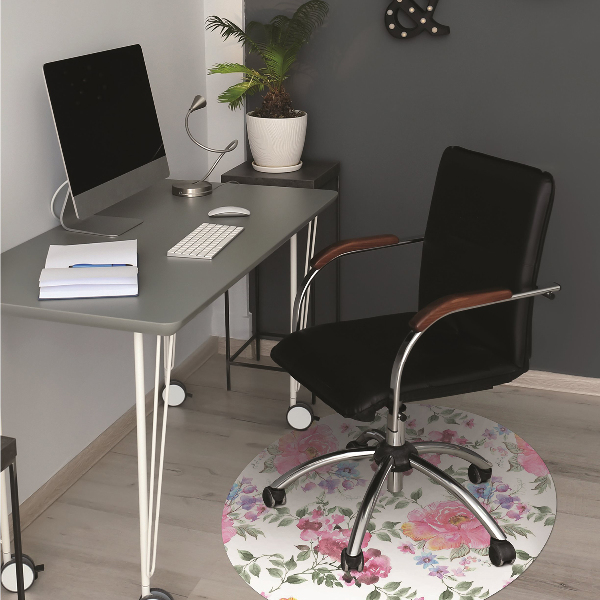 Alfombra para silla de escritorio Rosas estilo vintage