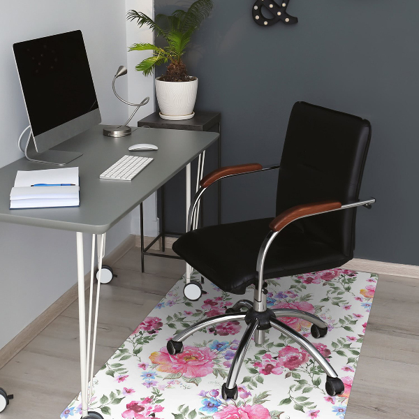 Alfombra para silla de escritorio Rosas estilo vintage