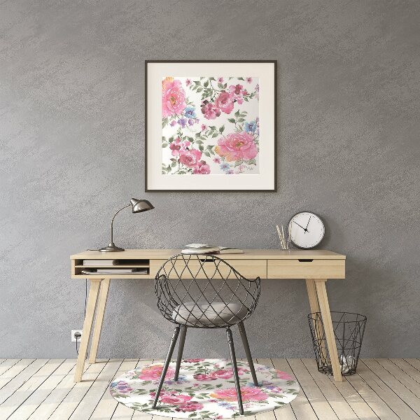 Alfombra para silla de escritorio Rosas estilo vintage
