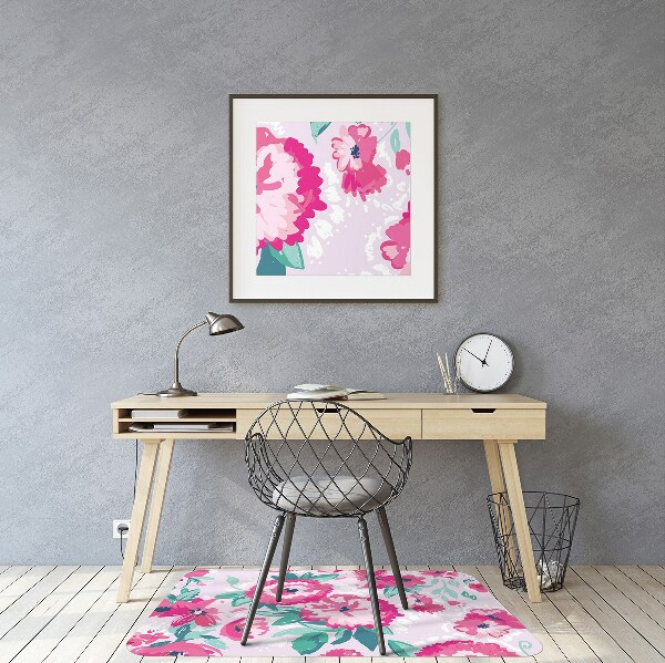 Alfombrilla para silla de escritorio Flores