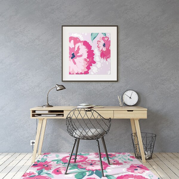 Alfombrilla para silla de escritorio Flores