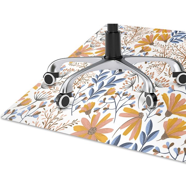 Alfombra silla ordenador Flores pintadas