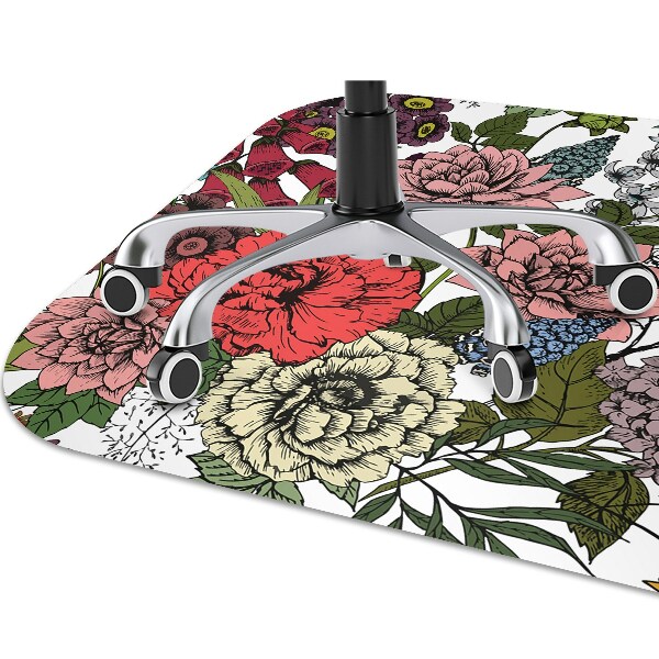 Alfombra silla ordenador Flores de otoño