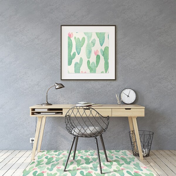 Alfombra para silla de escritorio Cactus macular