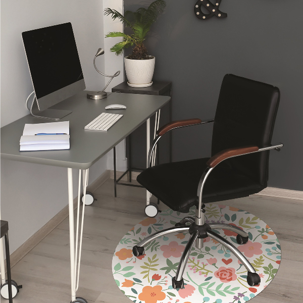 Alfombra para silla de escritorio Imagen con flores