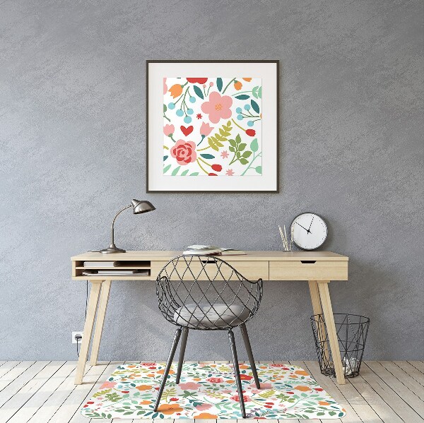 Alfombra para silla de escritorio Imagen con flores