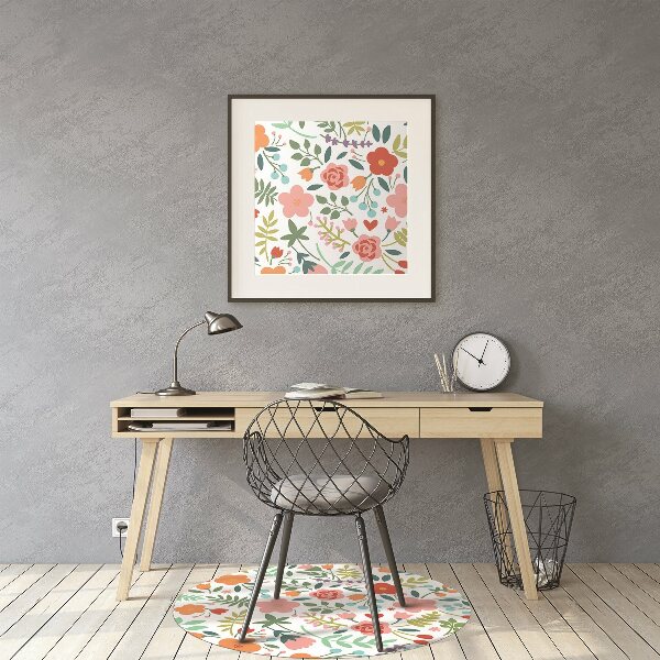 Alfombra para silla de escritorio Imagen con flores