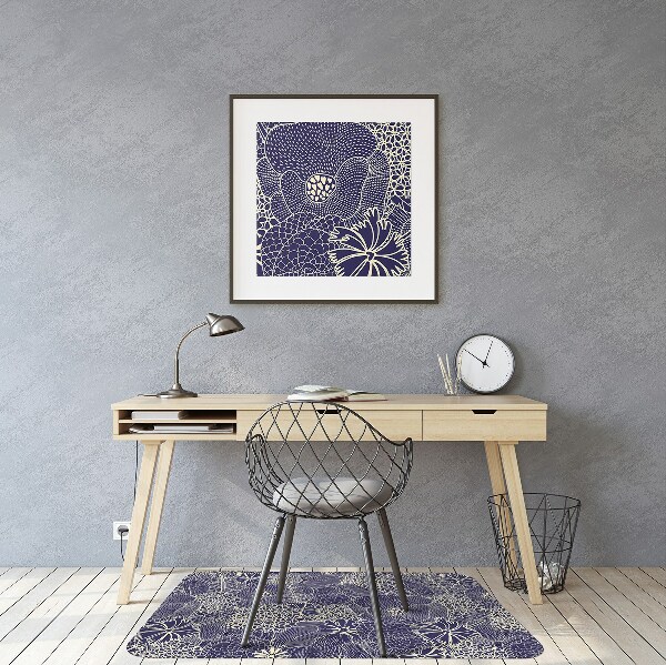 Alfombra para silla de escritorio Patrón azul