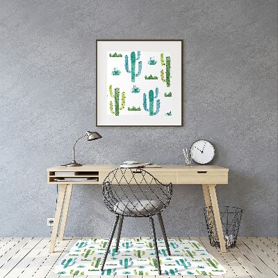Alfombra silla ordenador Cactus pintados