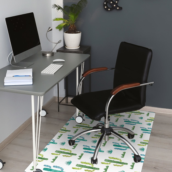 Alfombra silla ordenador Cactus pintados