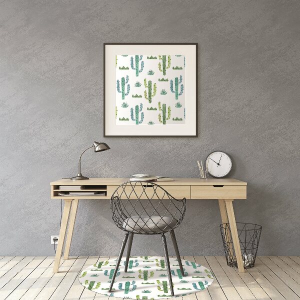 Alfombra silla ordenador Cactus pintados
