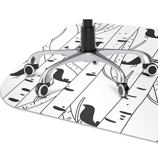 Alfombra para silla de oficina Pájaros y árboles