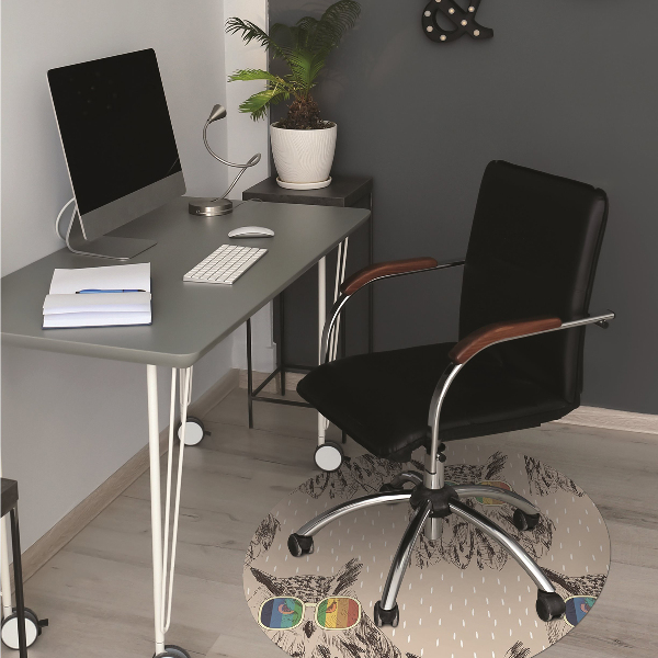 Alfombra para silla de escritorio Búhos con gafas