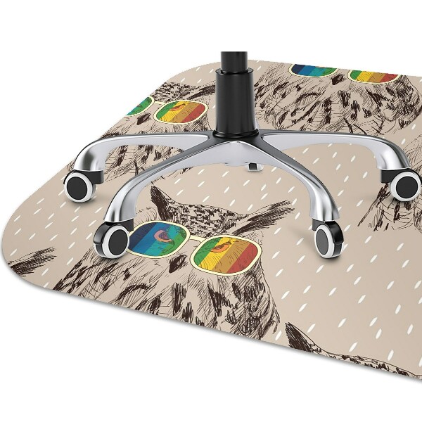 Alfombra para silla de escritorio Búhos con gafas