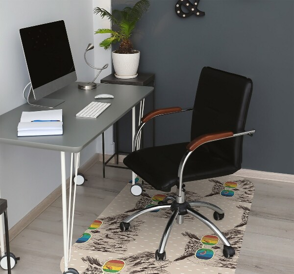Alfombra para silla de escritorio Búhos con gafas