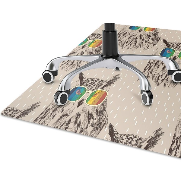 Alfombra para silla de escritorio Búhos con gafas