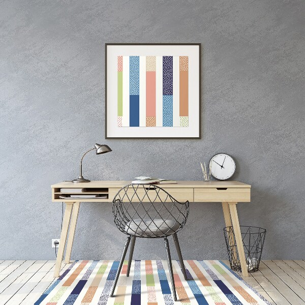 Alfombra para silla de escritorio Rayas coloridas