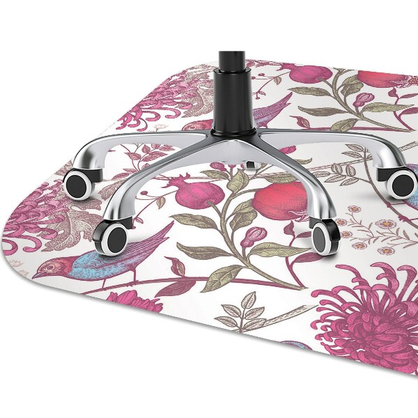 Alfombra para silla de escritorio Pájaros y flores