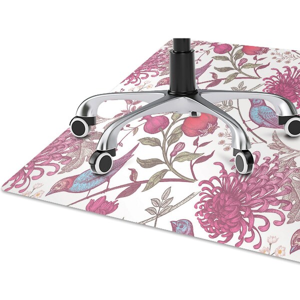 Alfombra para silla de escritorio Pájaros y flores