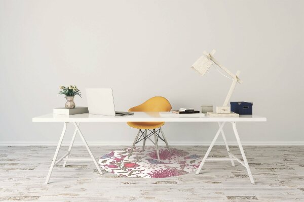 Alfombra para silla de escritorio Pájaros y flores