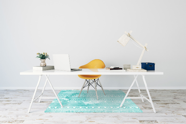 Alfombra para silla de escritorio Turquesa geométrica