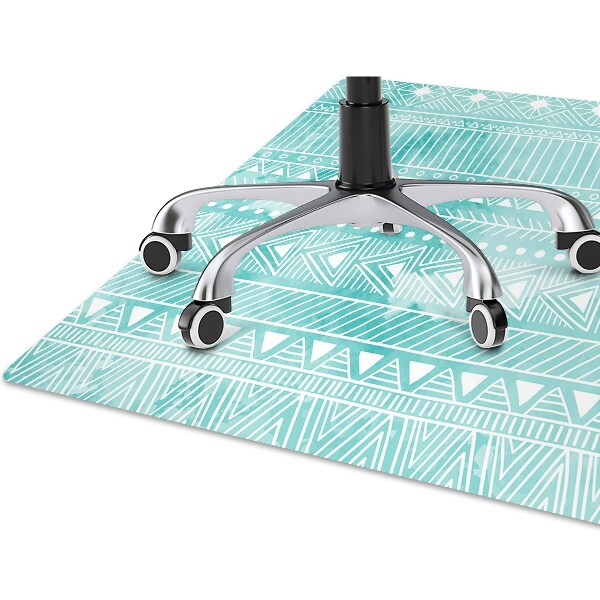 Alfombra para silla de escritorio Turquesa geométrica