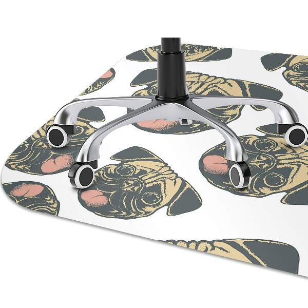 Alfombra para silla de escritorio Pugs