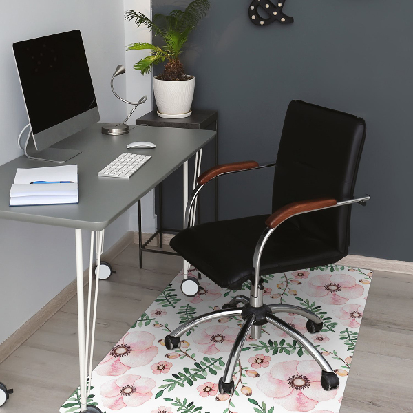Alfombra silla ordenador Flores